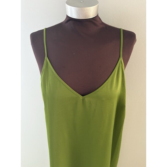 A New Day Maxi Slip Dress Size XXL Green Silky Strappy Fairy Forest Whimsy - Picture 2 of 16